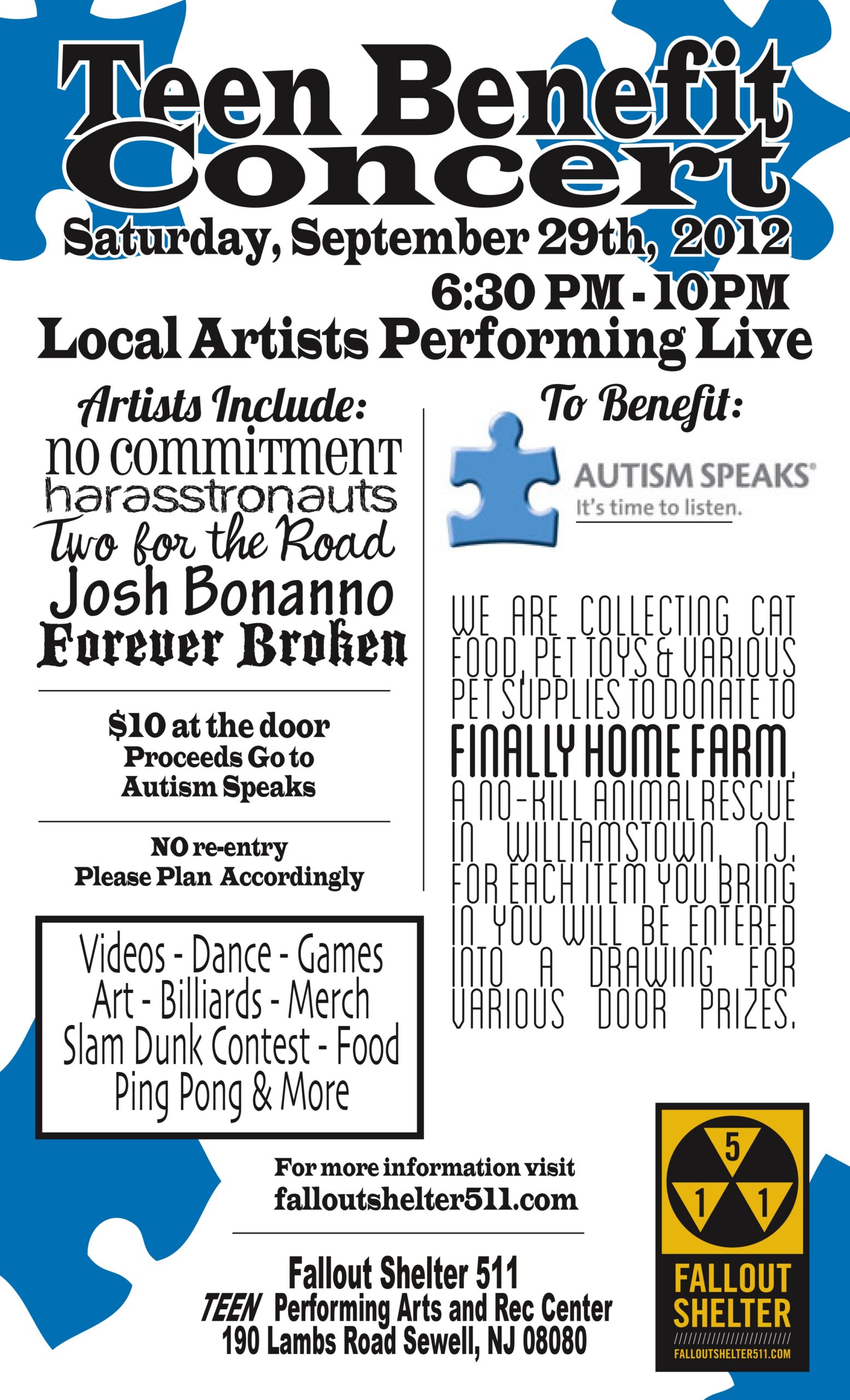 Fallout Shelter September 2012 Event Autism